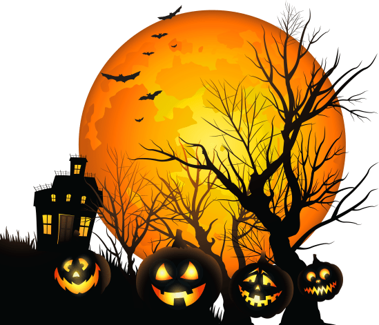 Large_Haunted_ House_and_Moon_PNG_Clipart