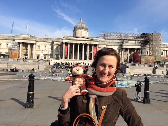 In Trafalgar Square with Mum