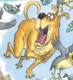 Desmond chasing herons